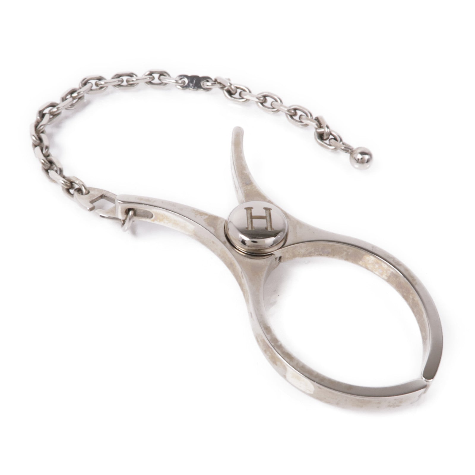 HERMES 金屬Filou Glove Clip銀扣手套夾Silver