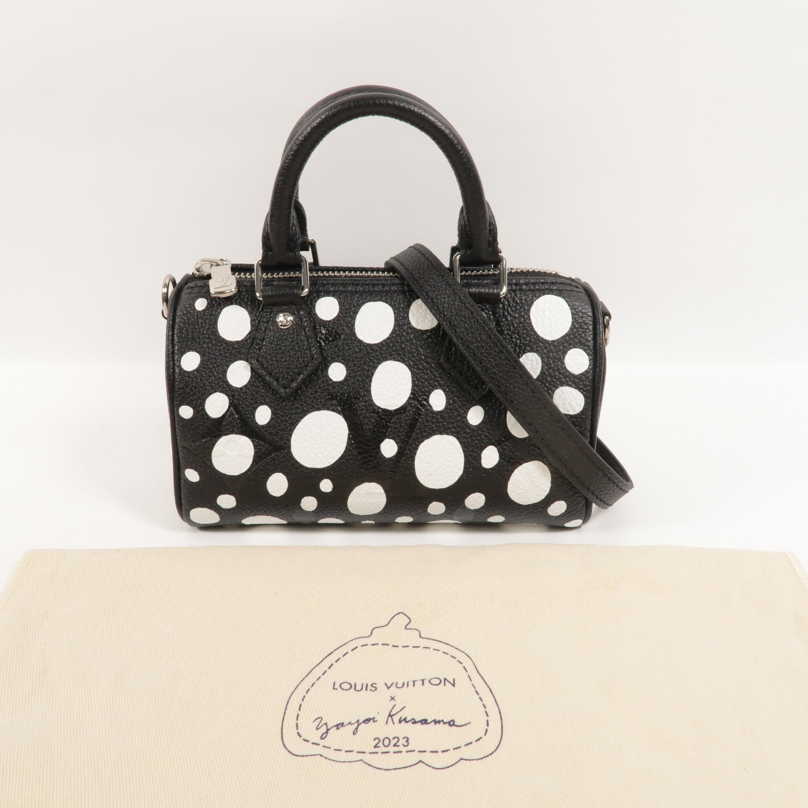 LOUIS VUITTON Monogram Empreinte LV x YK Nano Speedy手挽肩背兩用袋