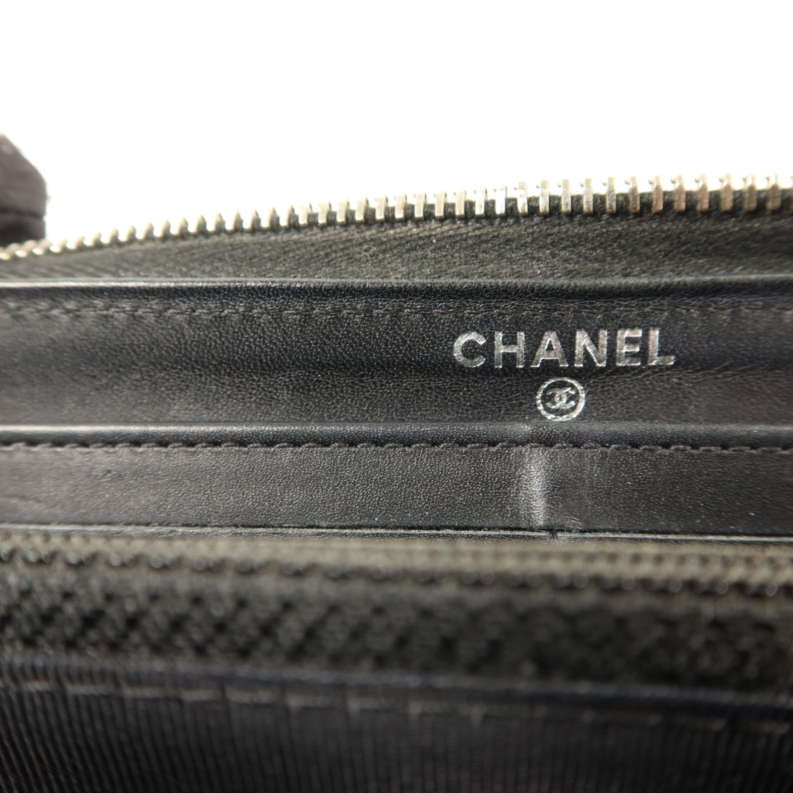 CHANEL 牛皮皮革Long Wallet銀扣長錢包
