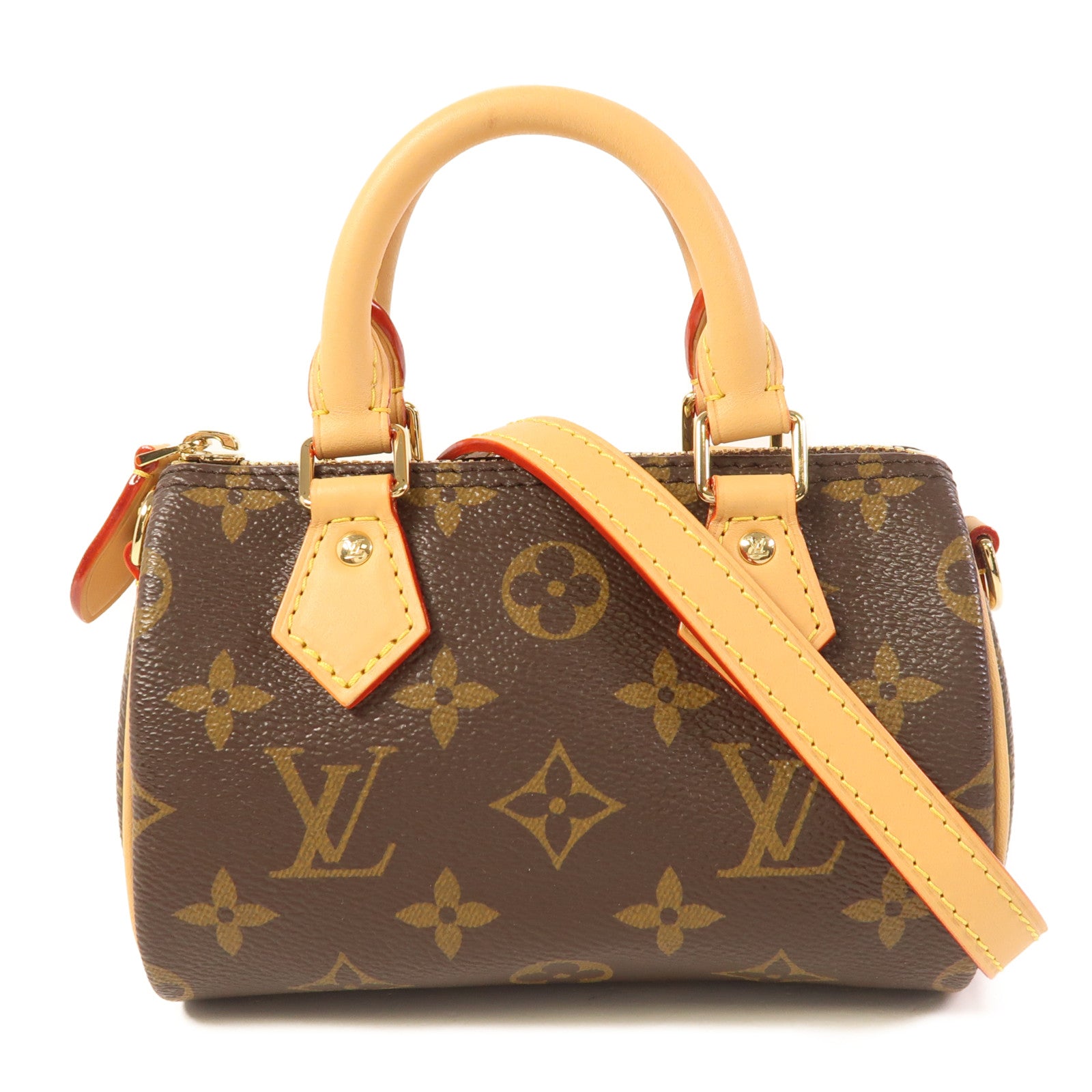 LOUIS VUITTON Monogram Nano Speedy金扣手挽肩背兩用袋