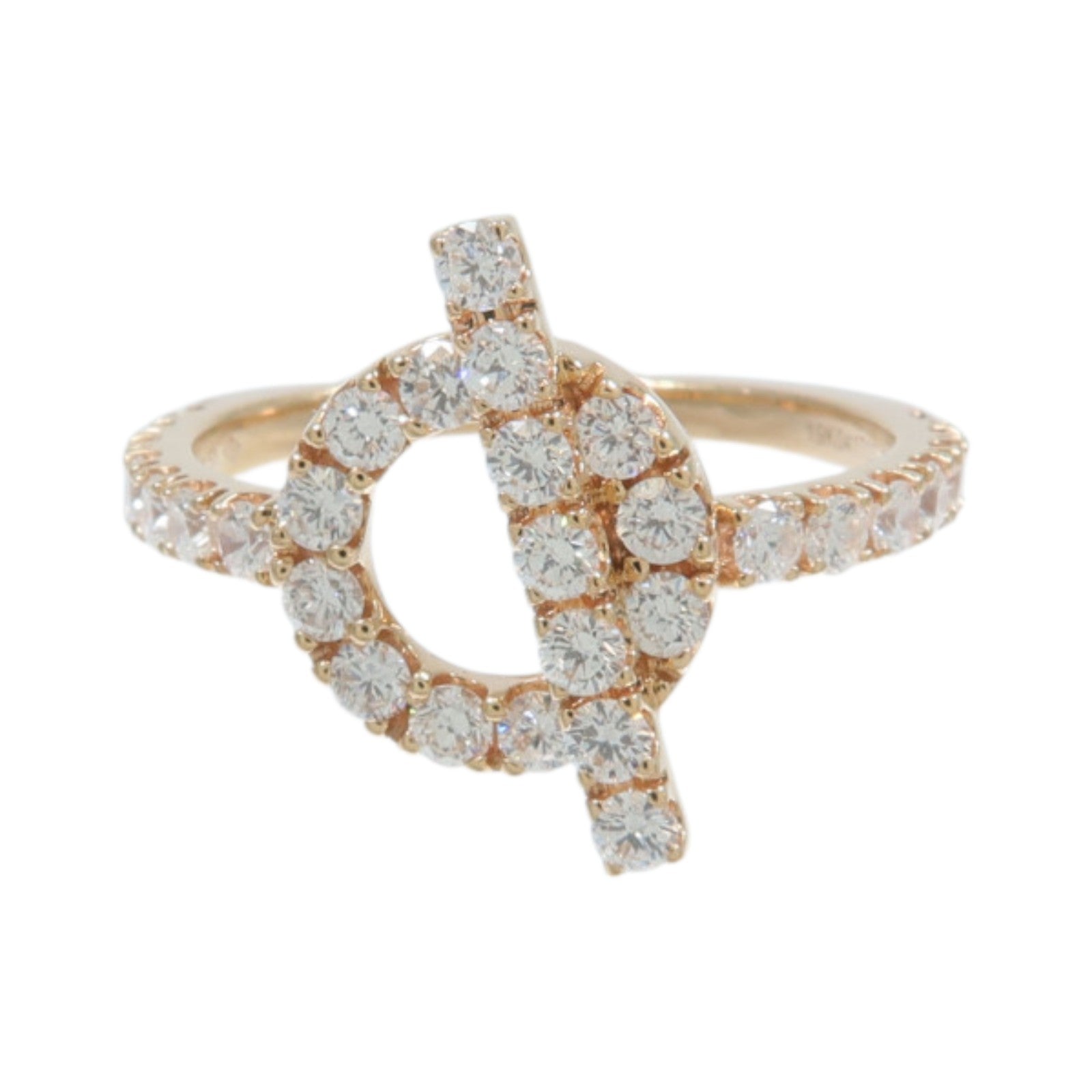 HERMES 18K玫瑰金Finesse Ring鑽石戒指
