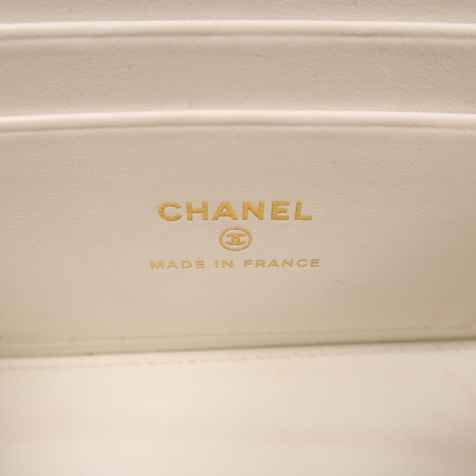 CHANEL 牛皮皮革Vanity Case金扣鏈帶肩背袋