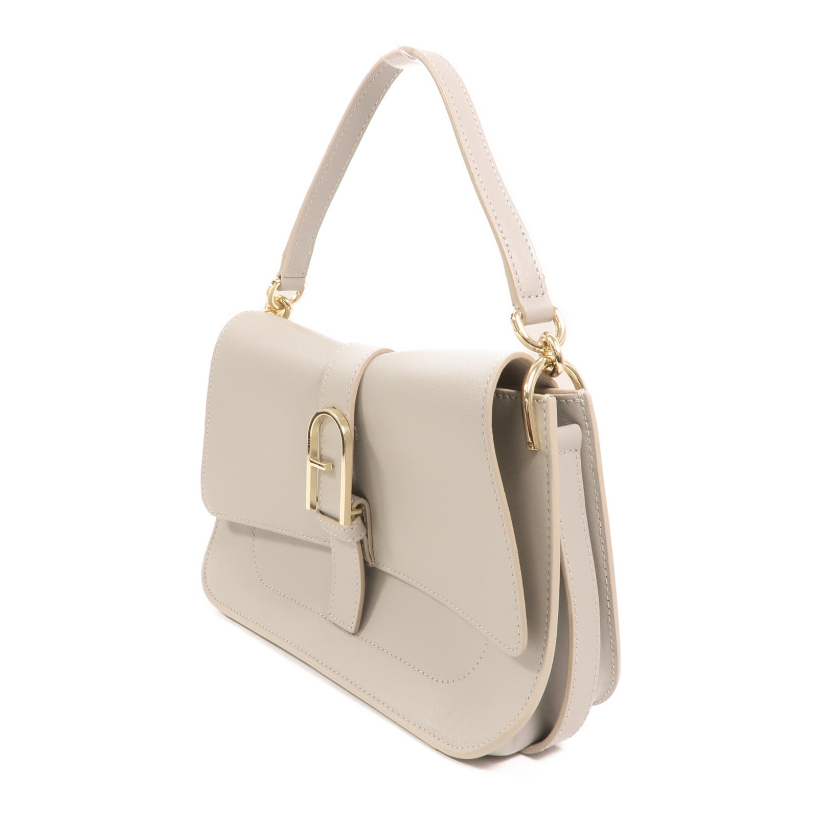Furla 皮革Shoulder Bag金扣手挽肩背兩用袋