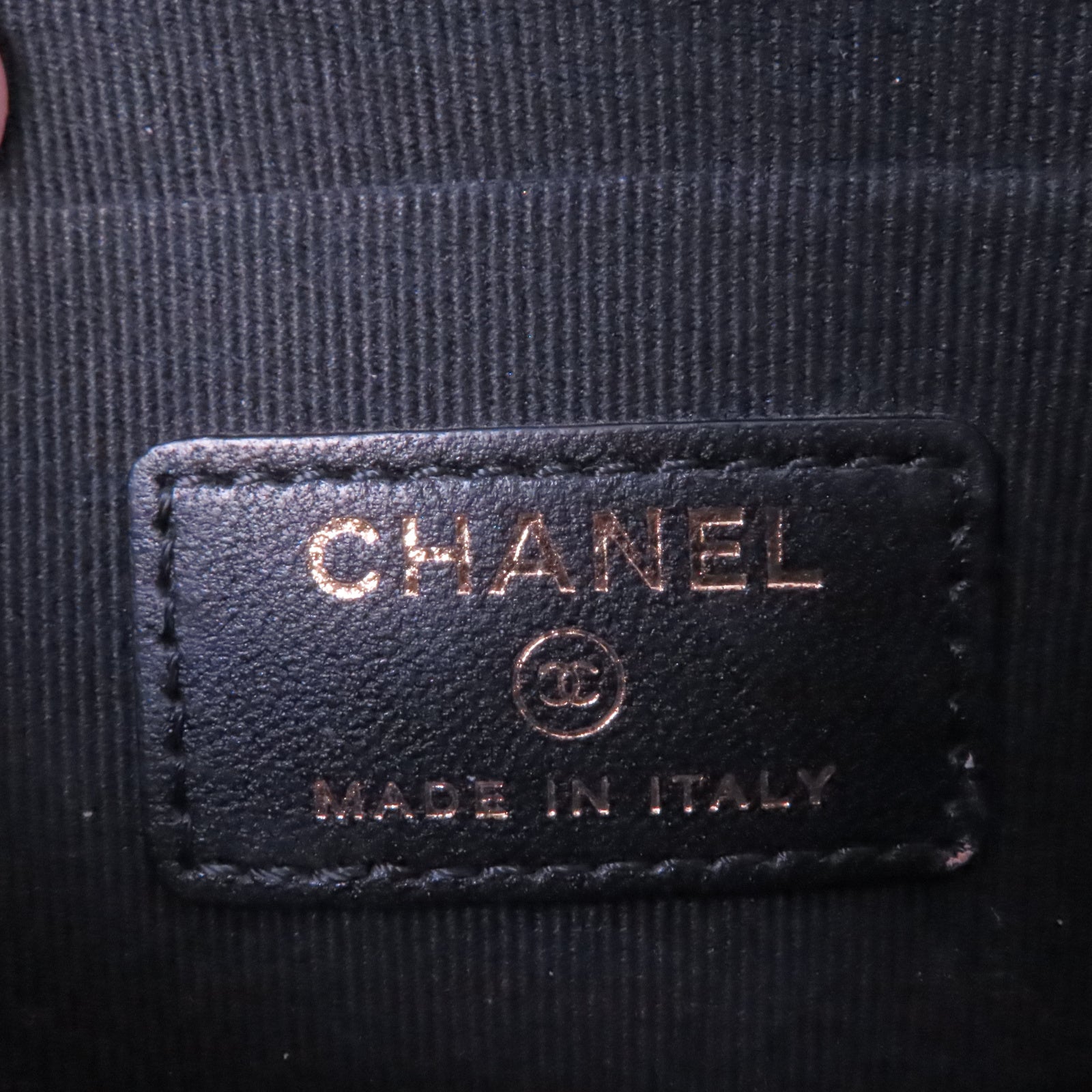 CHANEL 菱格牛皮皮革Chain Shoulder銀扣鏈帶肩背袋黑色