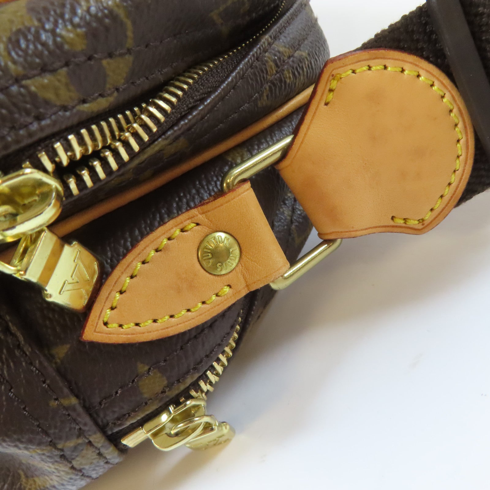 LOUIS VUITTON Monogram Reporter PM金扣肩背袋啡色