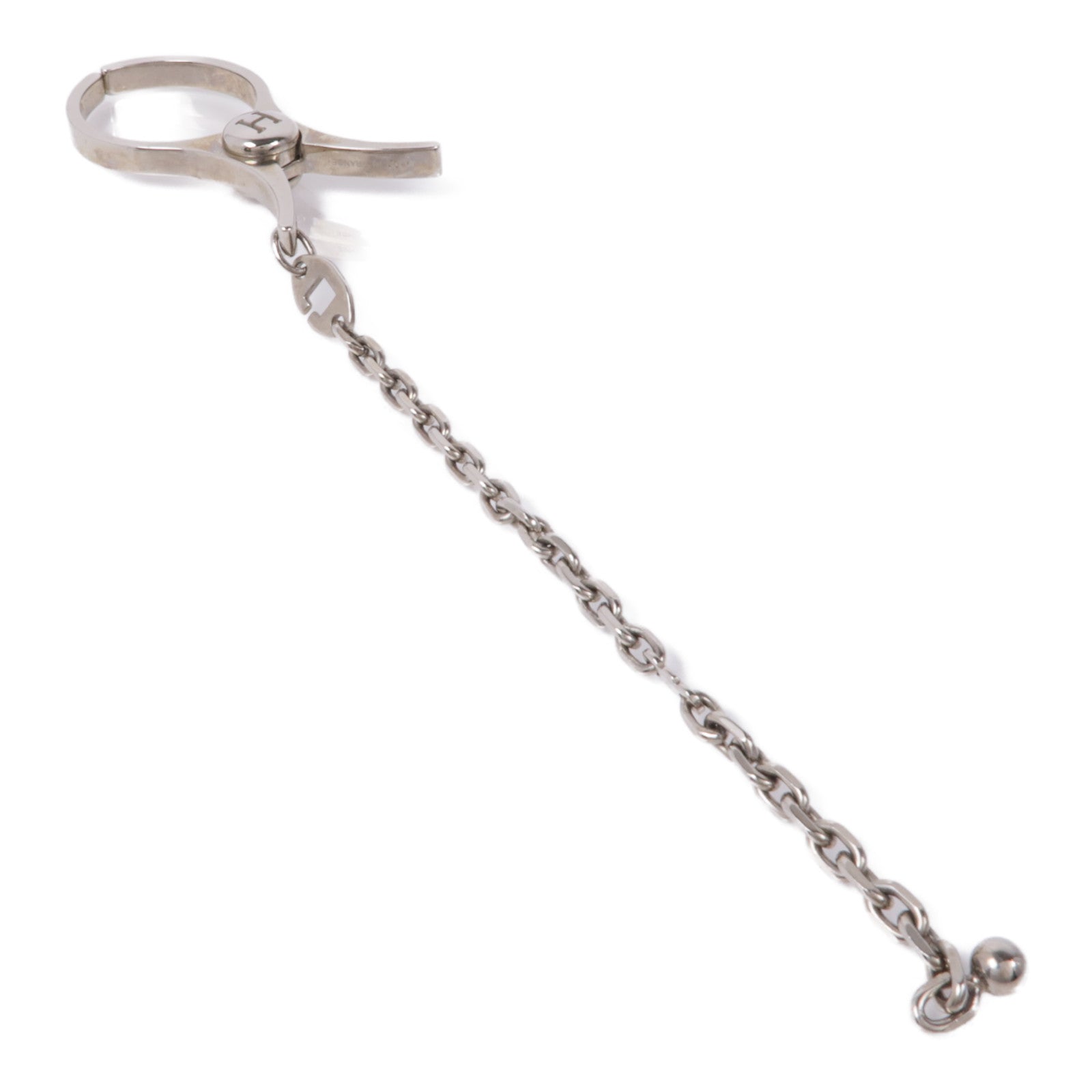 HERMES 金屬Filou Glove Clip銀扣手套夾Silver