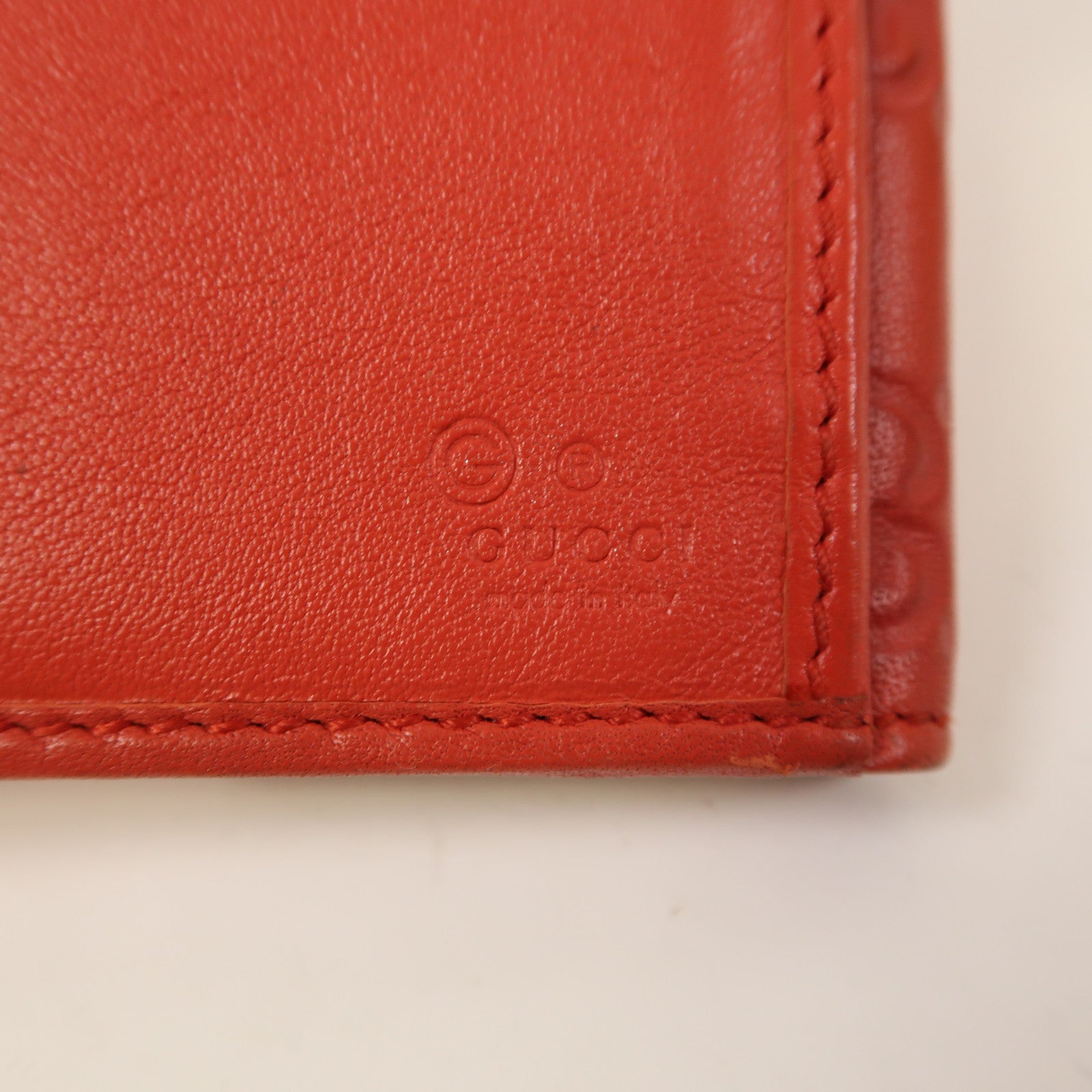 GUCCI 【激減優惠】牛皮皮革Long Wallet銀扣長錢包紅色