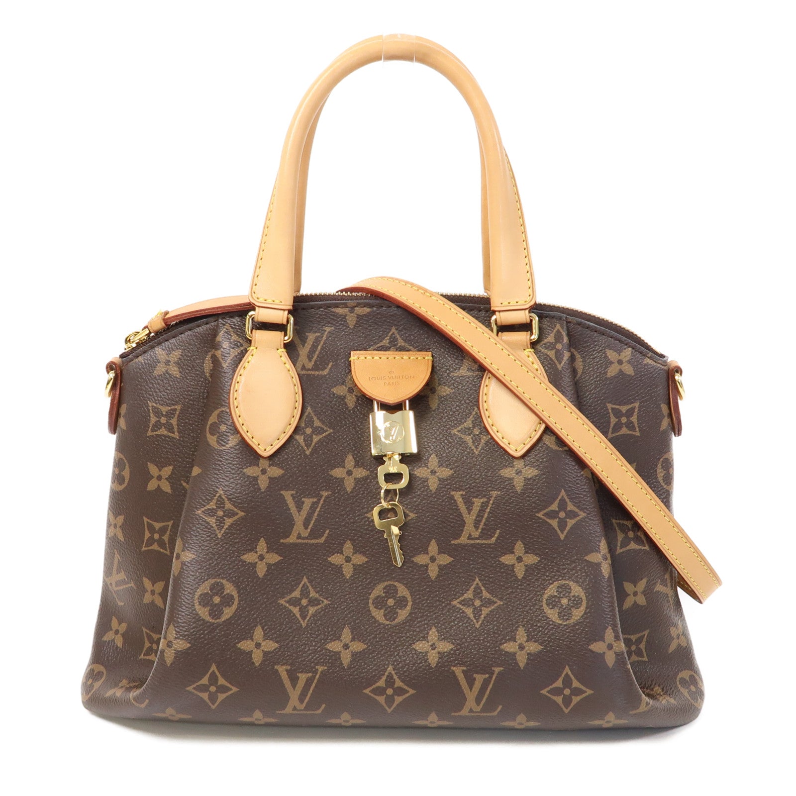 LOUIS VUITTON Monogram Rivoli PM金扣手挽肩背兩用袋啡色