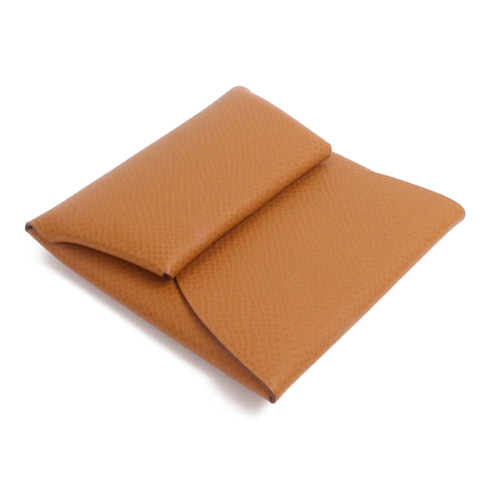 HERMES Epsom皮革Bastia零錢包Gold