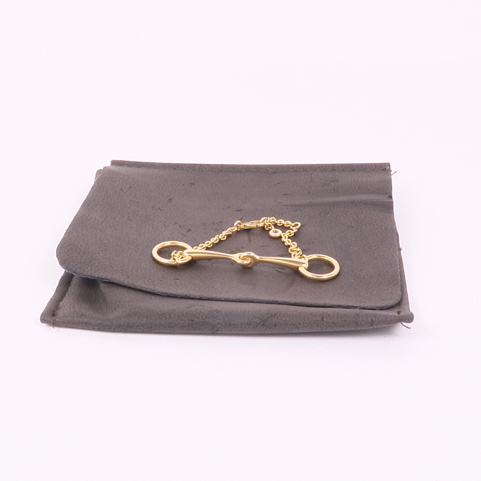 HERMES 18K黃金Filet D'or Bracelet鑽石手鏈