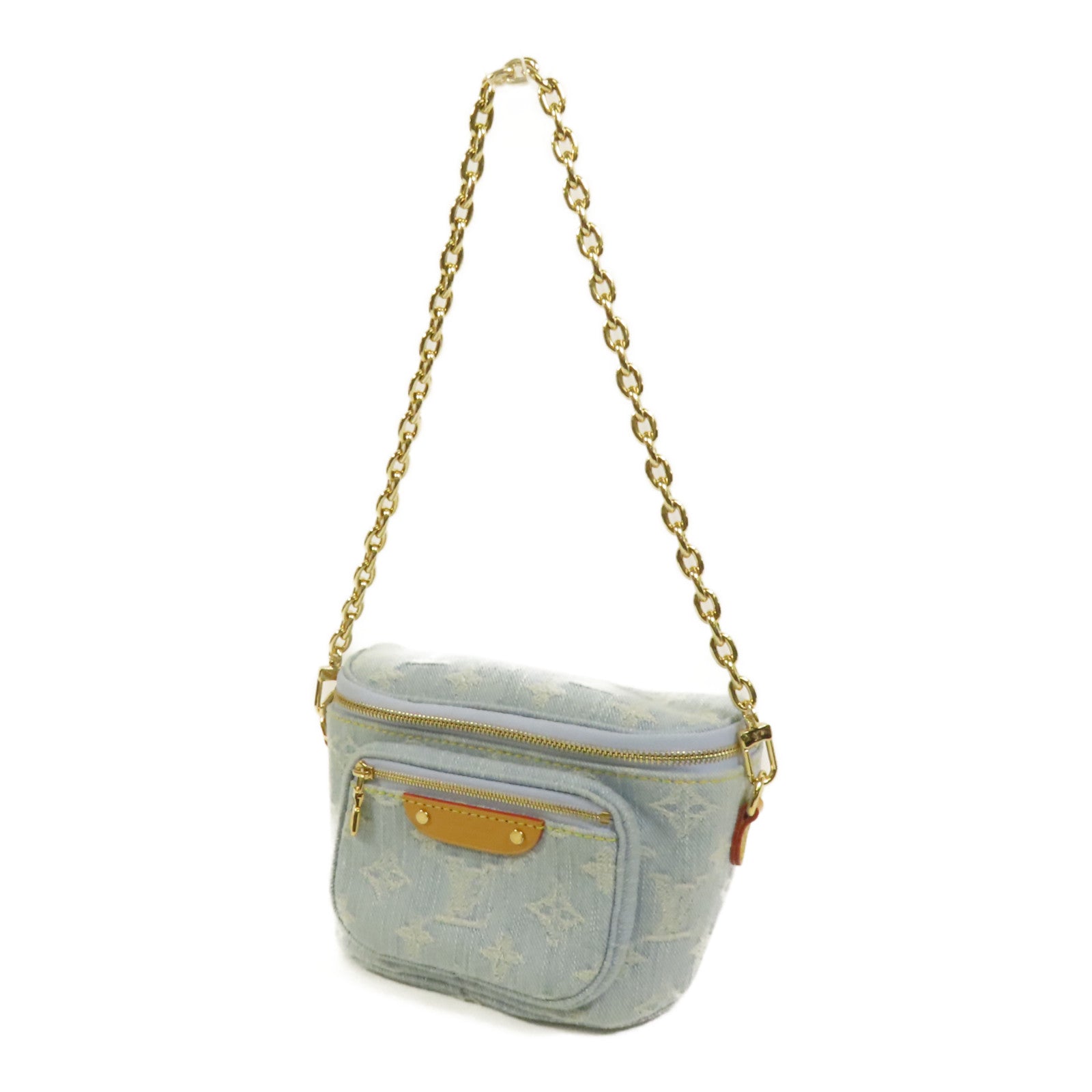 LOUIS VUITTON Monogram Denim Mini Bumbag金扣手挽肩背兩用袋