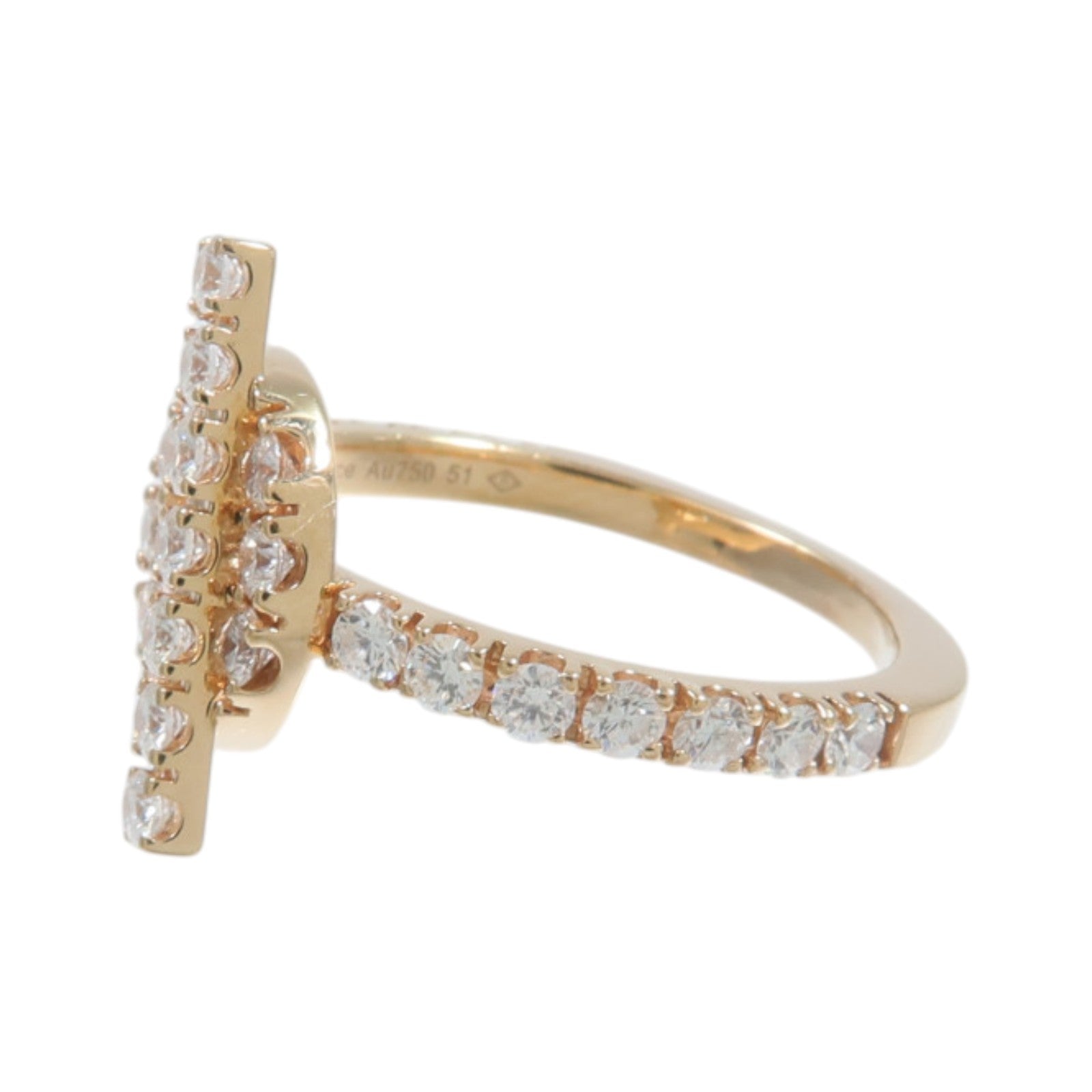HERMES 18K玫瑰金Finesse Ring鑽石戒指