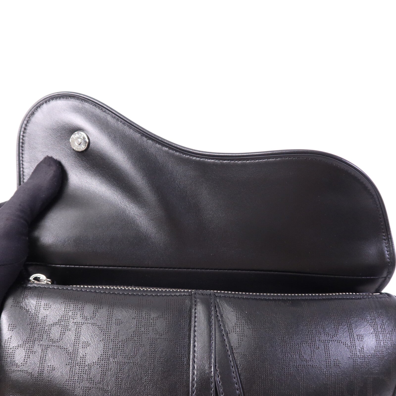 Dior 【激減優惠】牛皮皮革Oblique Galaxy Saddle銀扣肩背袋