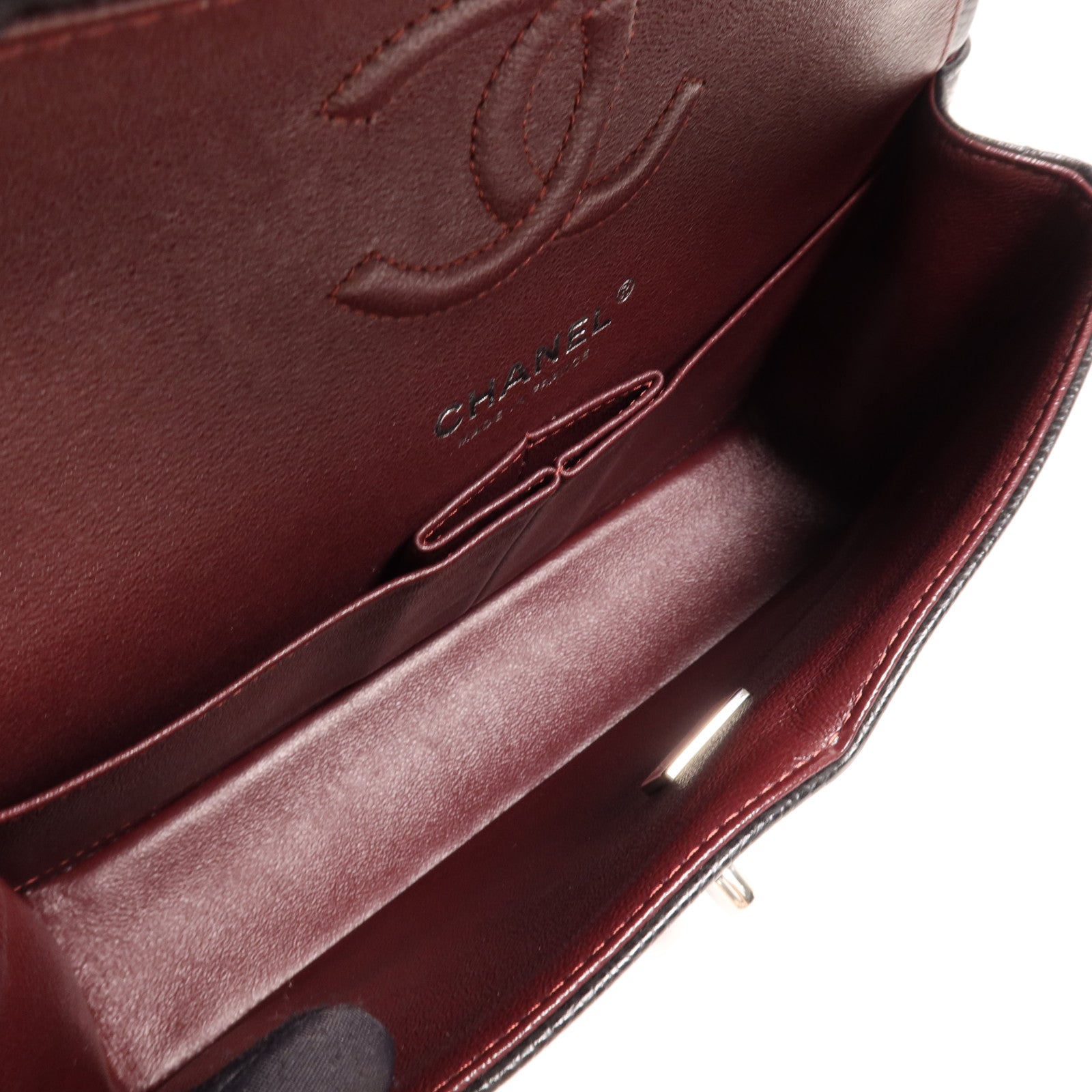 CHANEL 牛皮皮革Classic 23銀扣鏈帶肩背袋