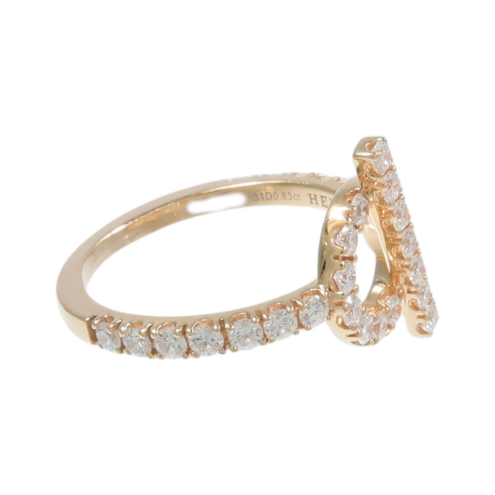 HERMES 18K玫瑰金Finesse Ring鑽石戒指
