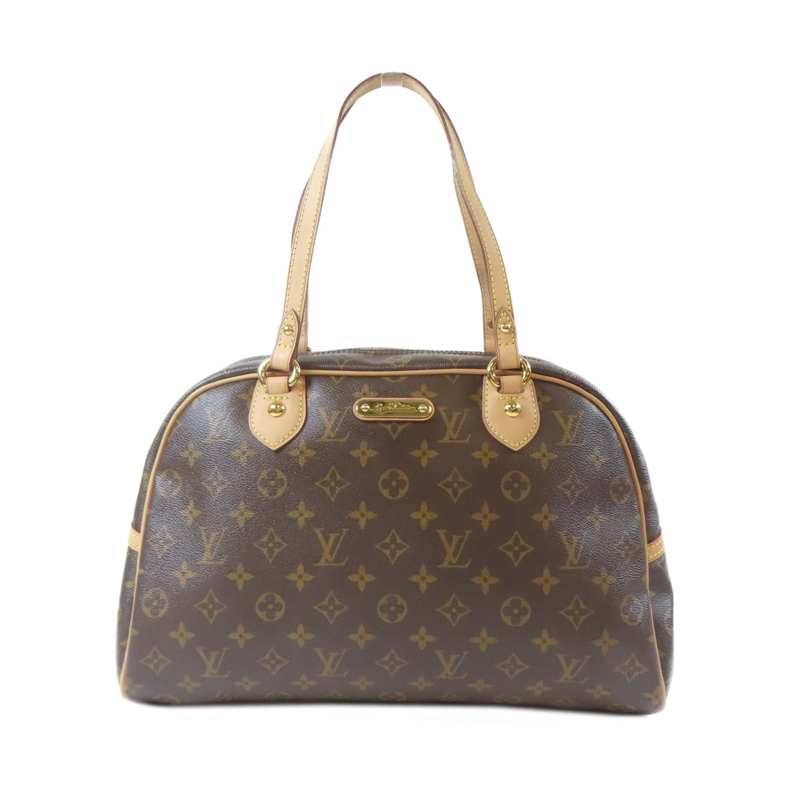 LOUIS VUITTON 【激減優惠】Monogram Montorgueil PM金扣手挽袋啡色