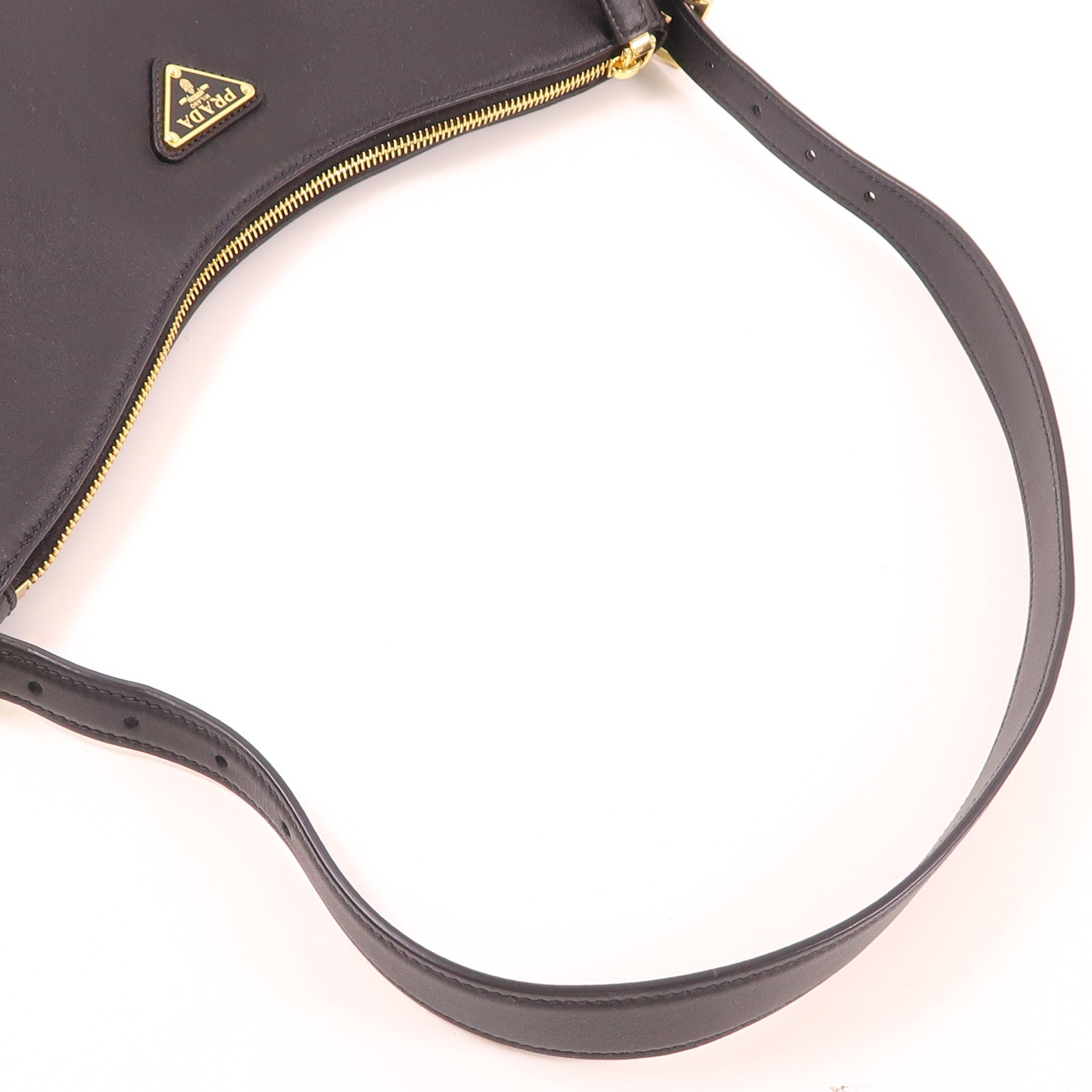 PRADA 皮革Aimee Shoulder Bag金扣手挽袋