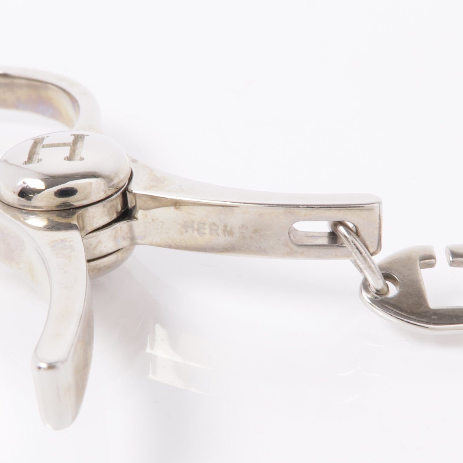 HERMES 金屬Filou Glove Clip銀扣手套夾Silver