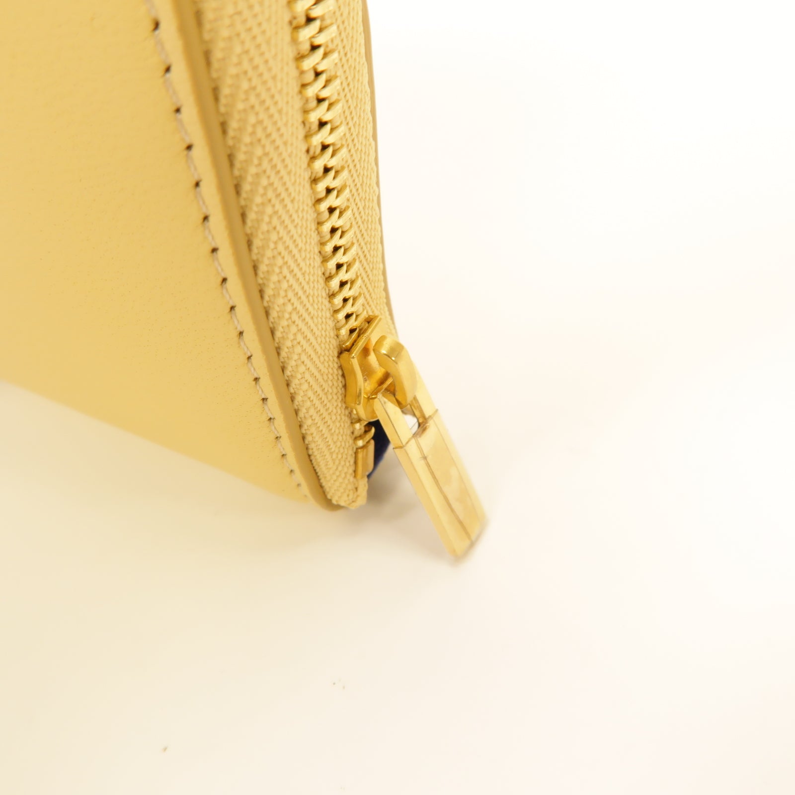 CELINE 牛皮皮革Long Wallet金扣長錢包藍色/米色
