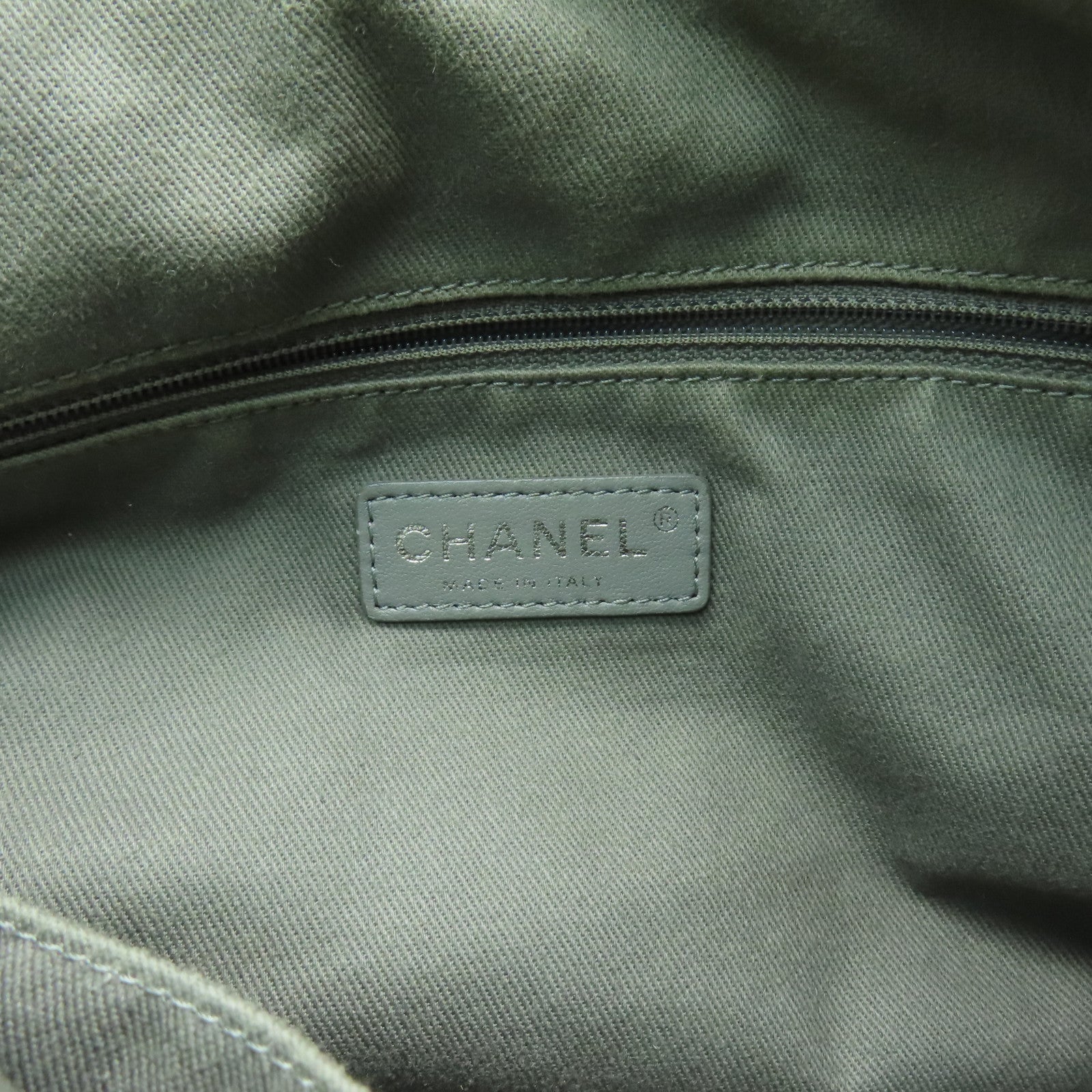 CHANEL 【激減優惠】菱格皮革2 Way Chain Shoulder銀扣手挽肩背兩用袋灰色