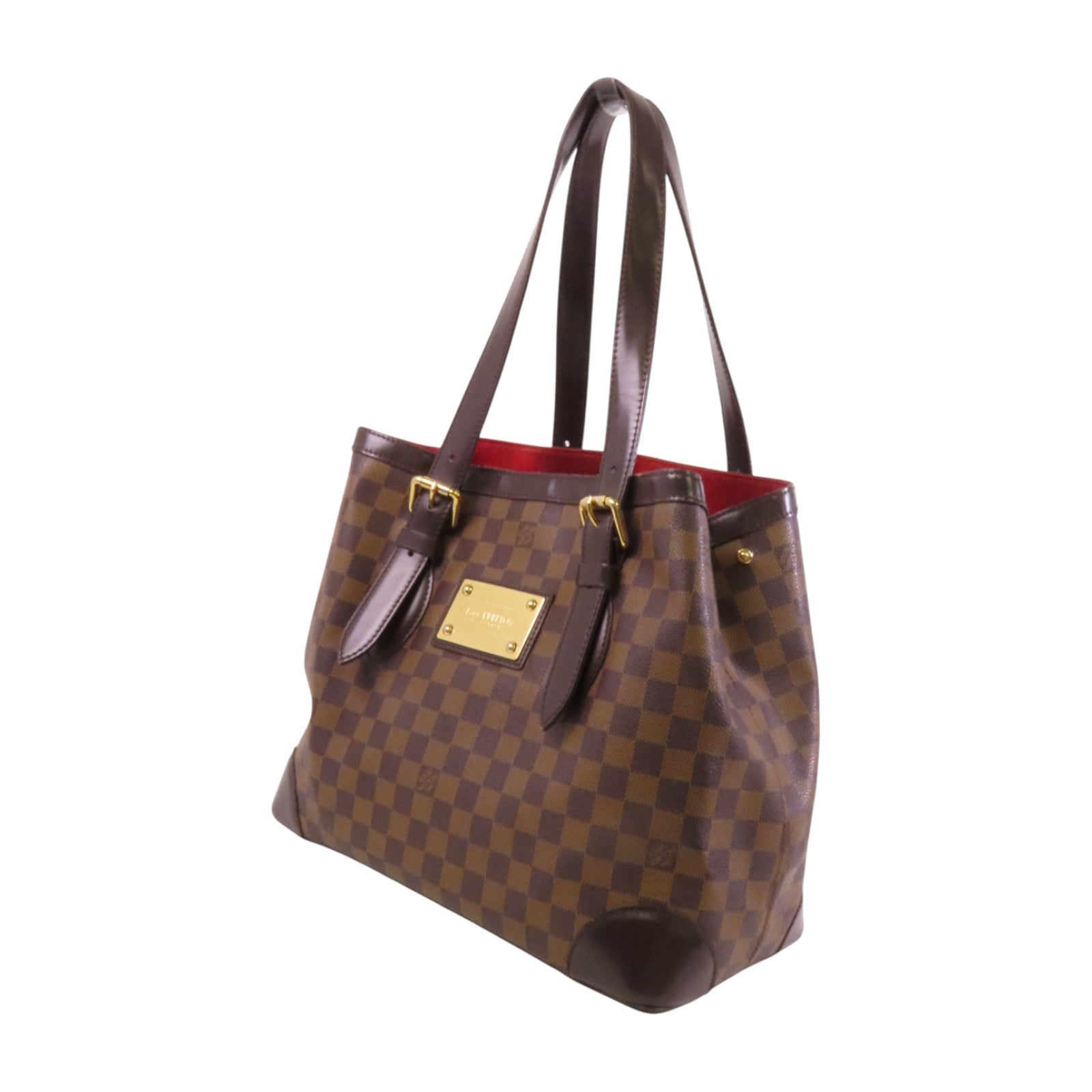 LOUIS VUITTON Damier Ebene Hampstead MM金扣肩背袋