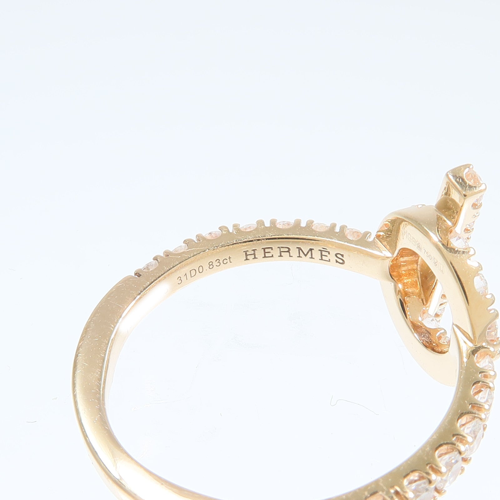 HERMES 18K玫瑰金Finesse Ring鑽石戒指