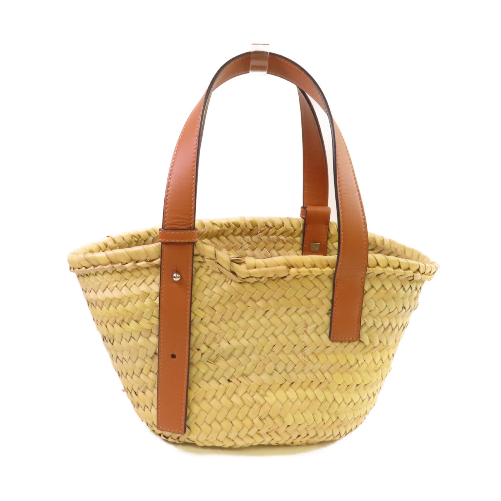 LOEWE 酒椰/牛皮皮革Studio Ghibli Dust Bunnies Small Basket Bag手挽袋杏色