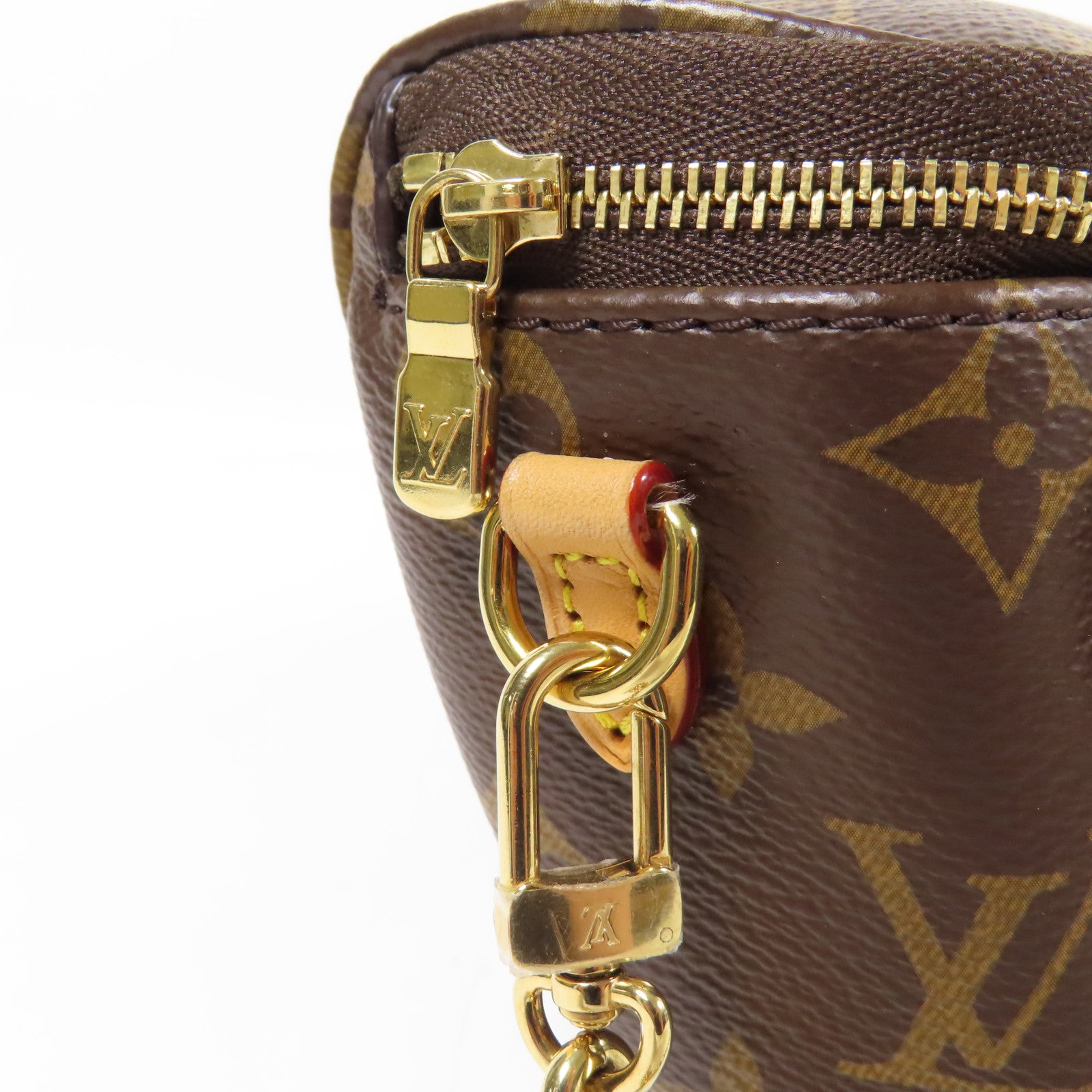 LOUIS VUITTON Monogram Mini Bumbag金扣手挽肩背兩用袋棕色