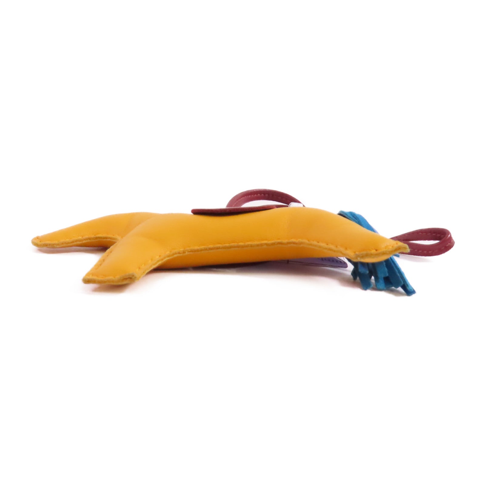 HERMES Rodeo MM Charm Swift Leather Yellow Blue