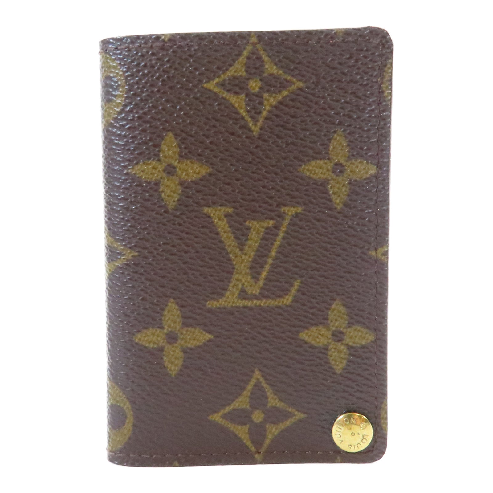 LOUIS VUITTON 【激減優惠】Monogram Porte Cartes Crdit Pression金扣卡片套啡色