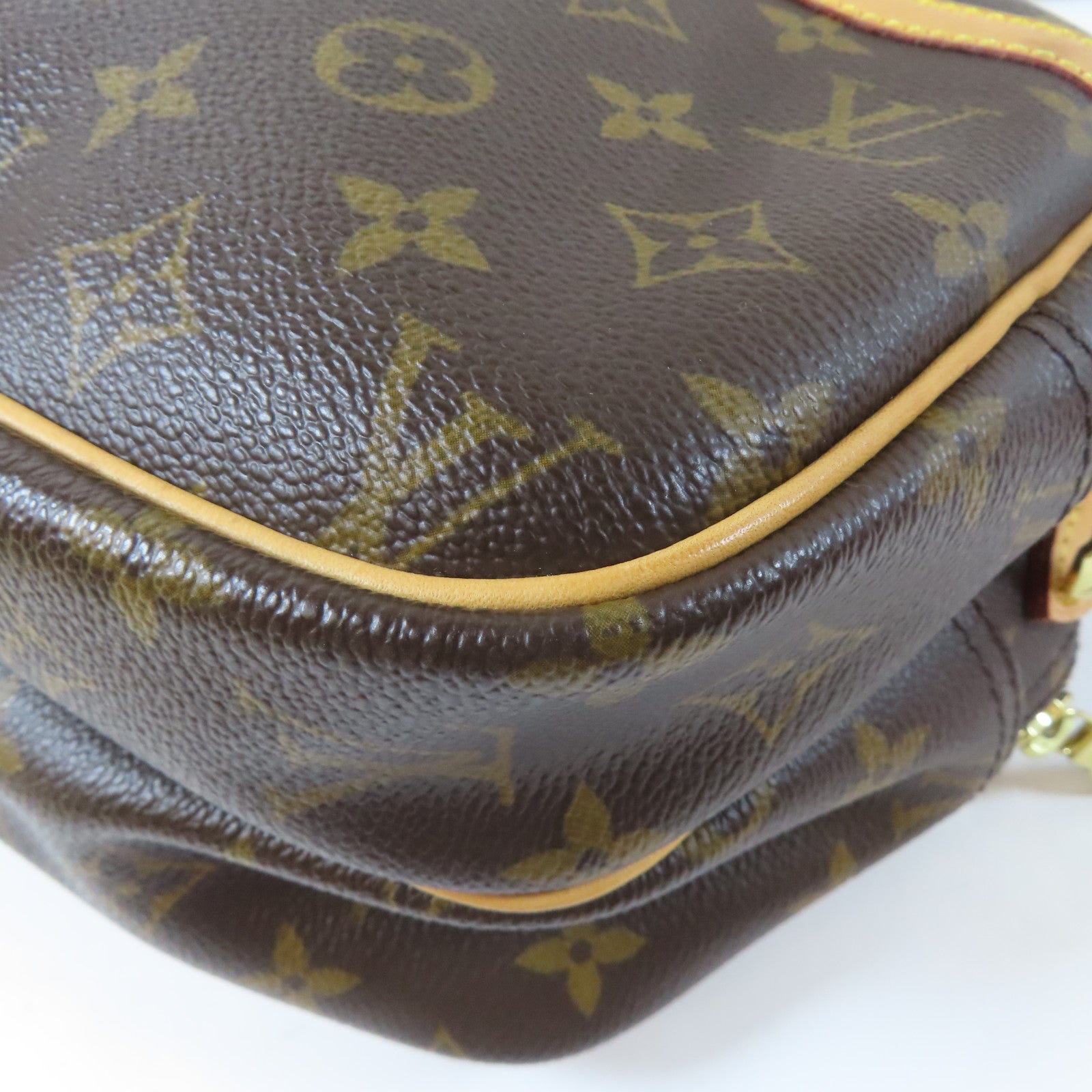 LOUIS VUITTON Monogram Reporter PM金扣肩背袋啡色