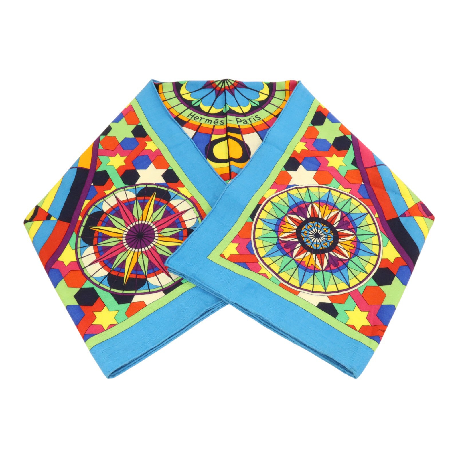 HERMES 羊絨/絲質Scarf 140x140cm絲巾