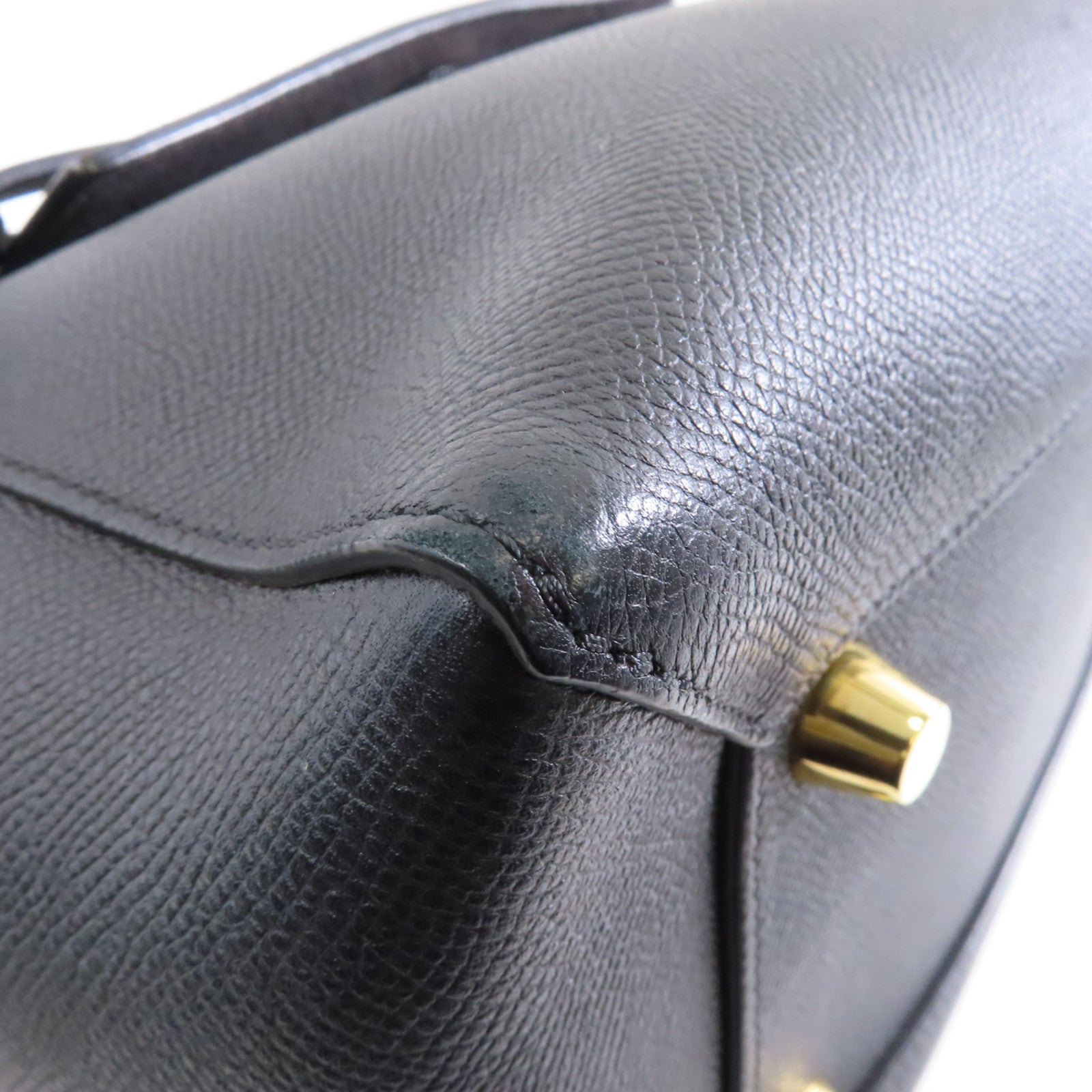 CELINE 牛皮皮革Belt Bag Mini金扣手挽肩背兩用袋黑色