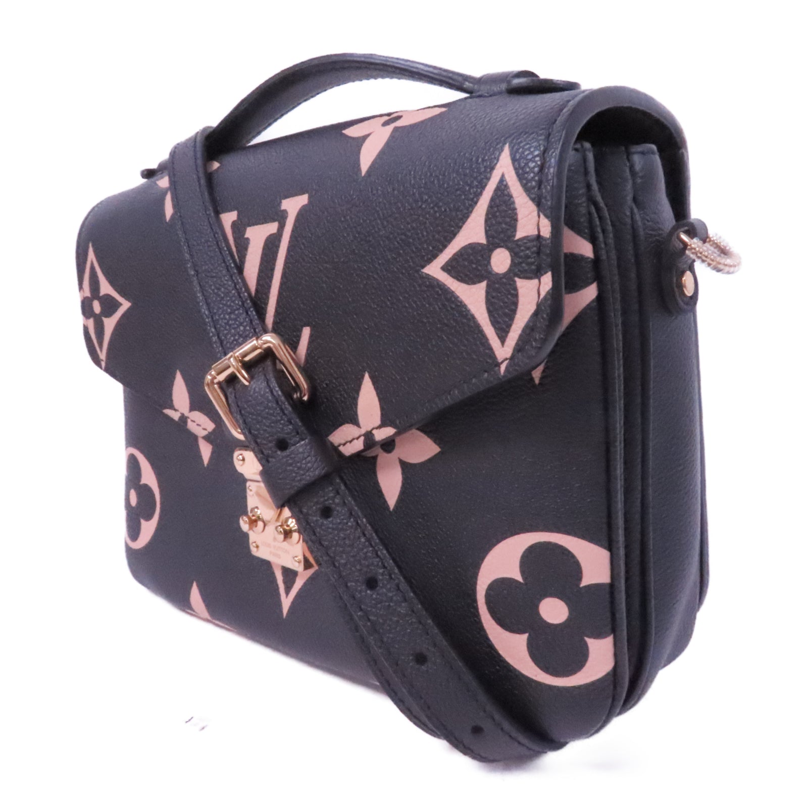 LOUIS VUITTON Monogram Empreinte Pochette Metis金扣手挽肩背两用袋黑色