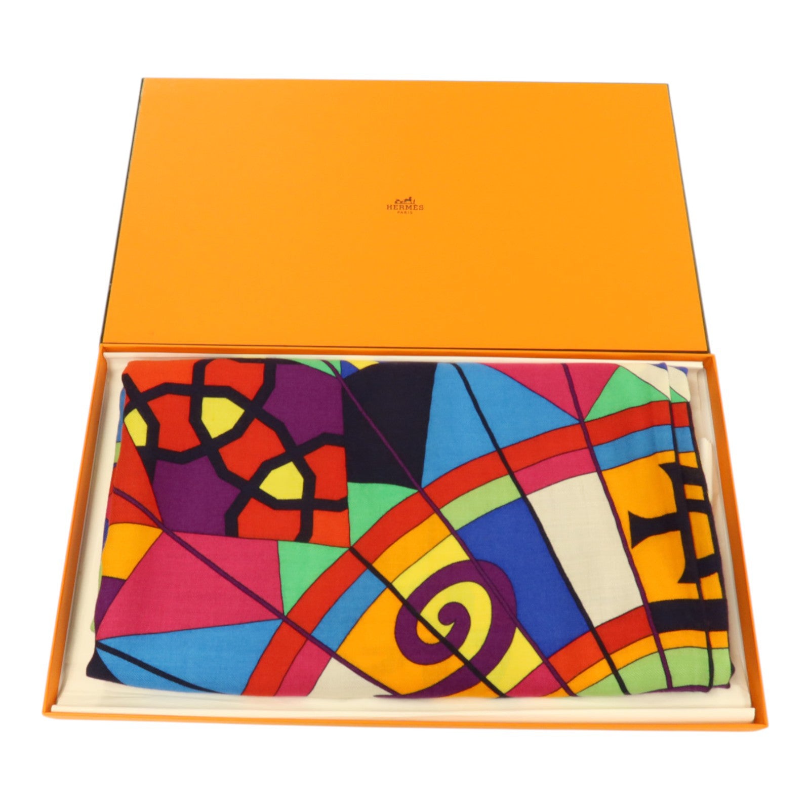 HERMES 羊絨/絲質Scarf 140x140cm絲巾