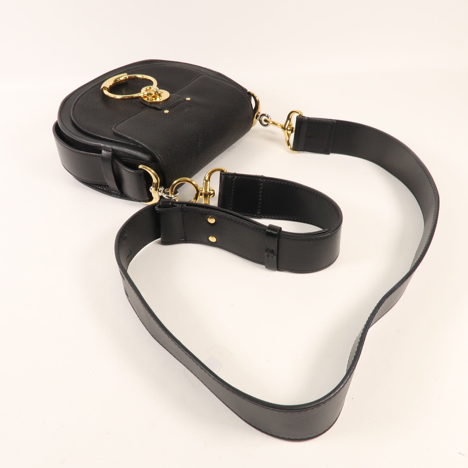 Chloe 牛皮皮革Tess金扣肩背袋