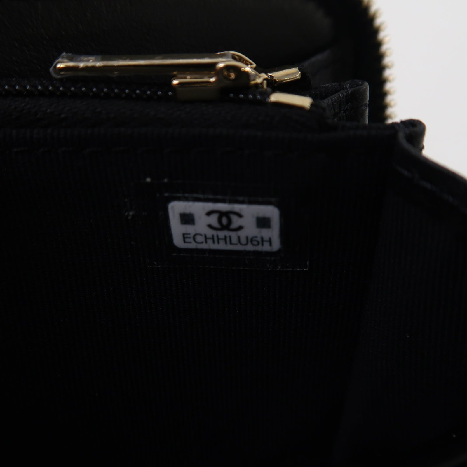 CHANEL 菱格羊皮皮革Card Case金扣卡片套黑色