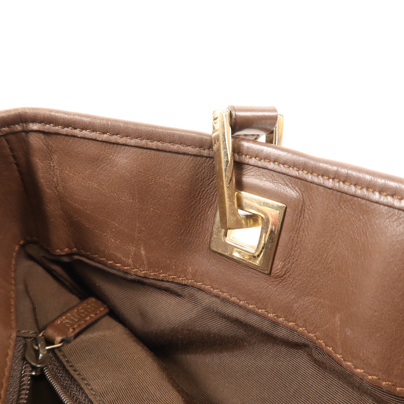 GUCCI 帆布Tote Bag金扣手挽袋