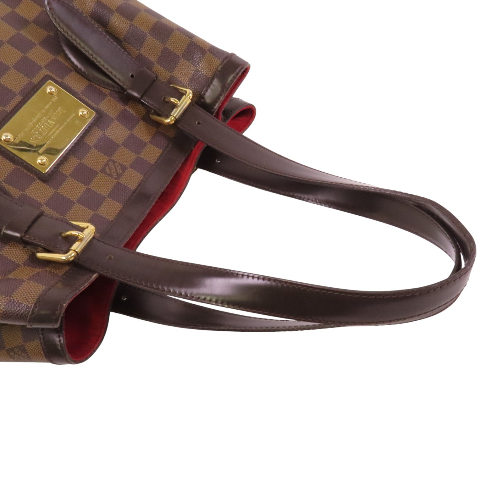 LOUIS VUITTON Damier Ebene Hampstead MM金扣肩背袋