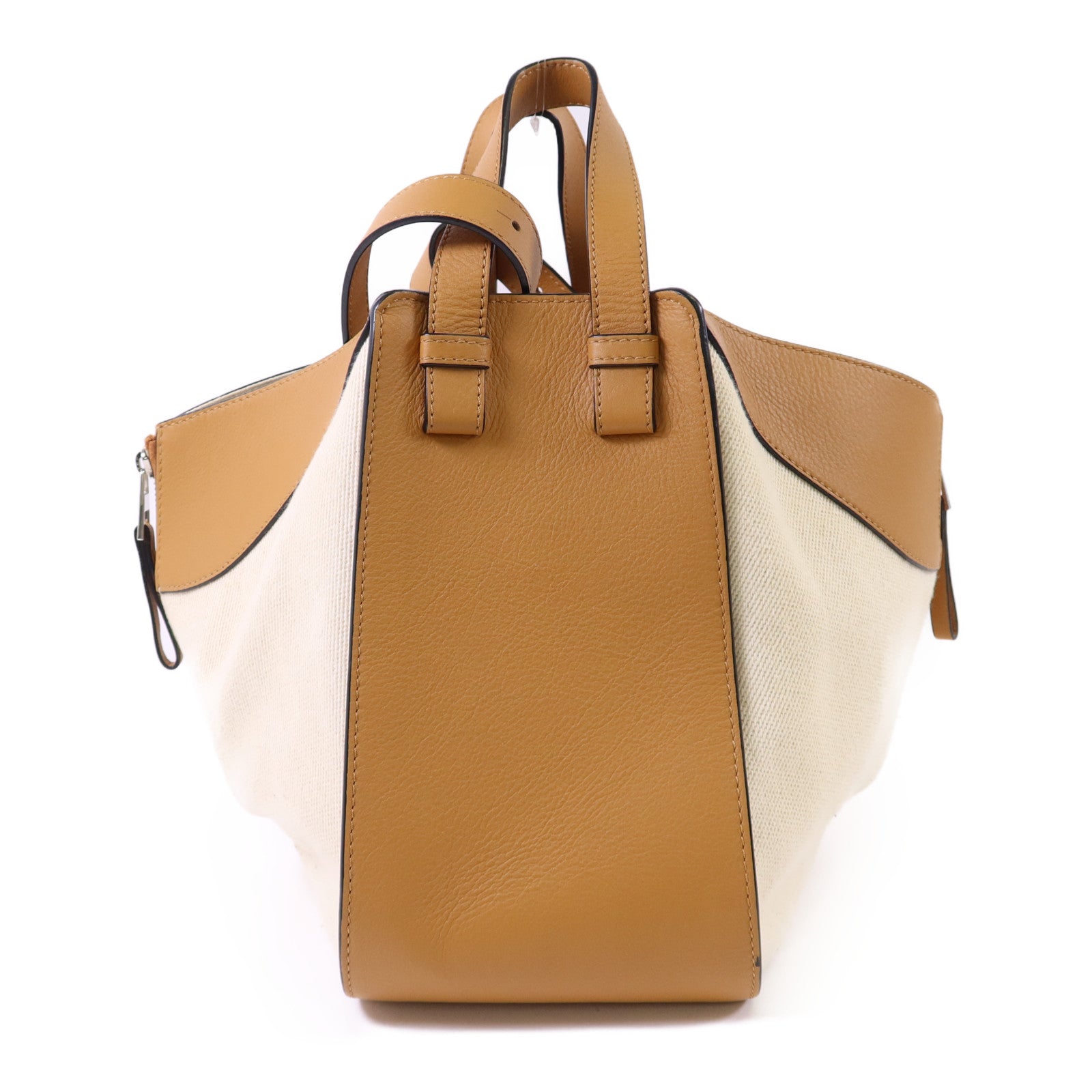 LOEWE 帆布/牛皮皮革Small Hammock Ken Price銀扣肩背袋