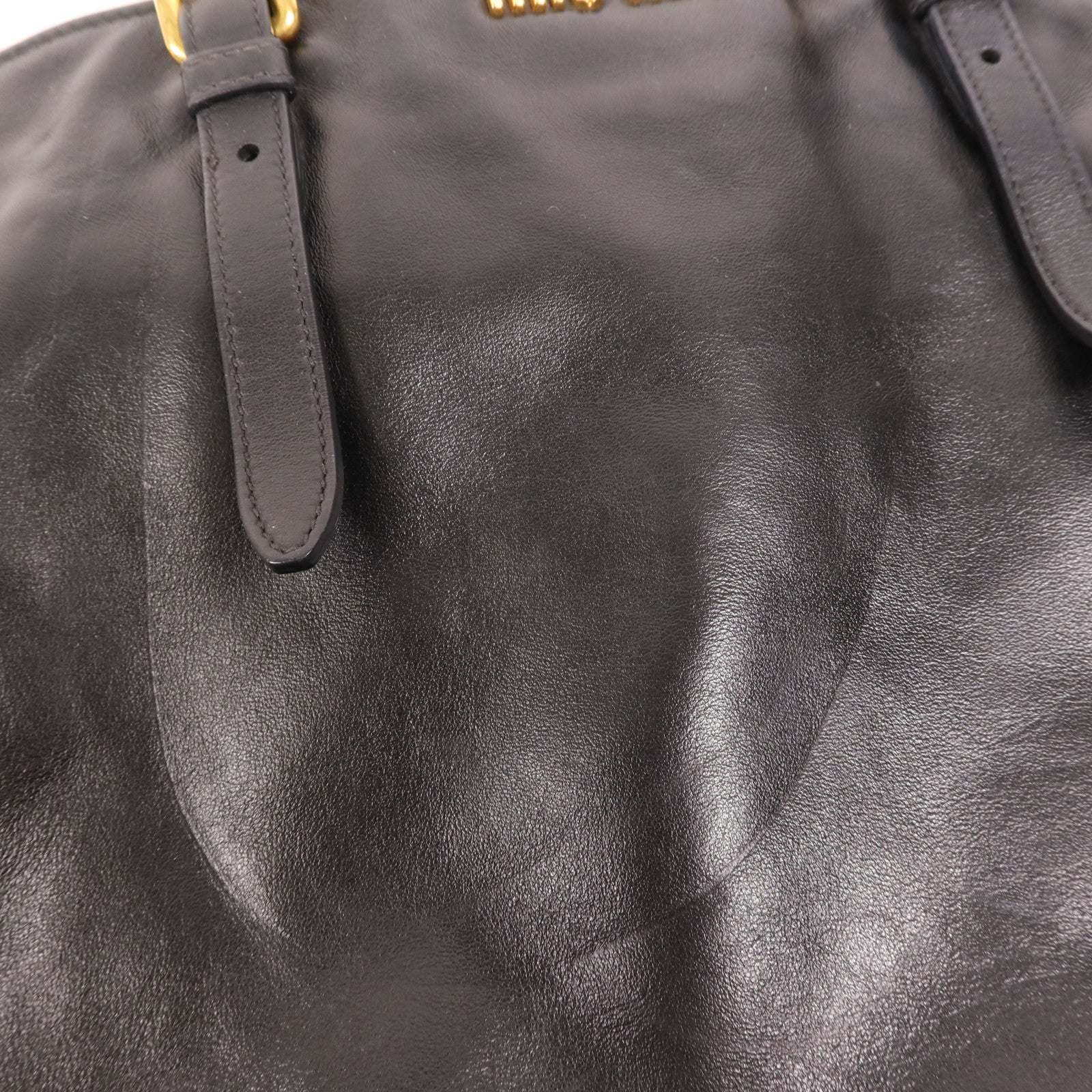 Miu Miu 羊皮皮革Tote Bag金扣肩背袋