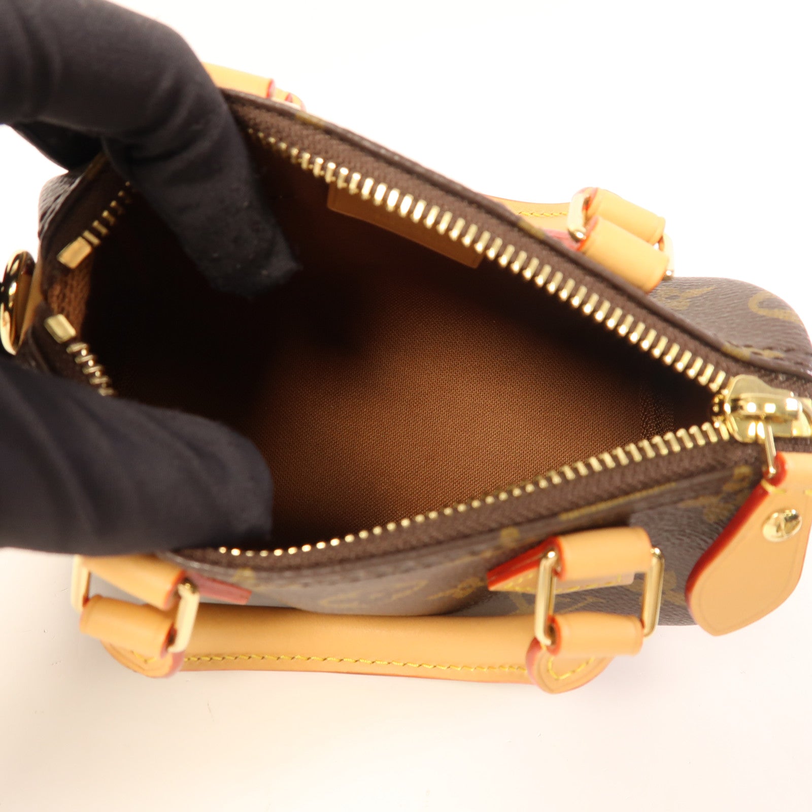 LOUIS VUITTON Monogram Nano Speedy金扣手挽肩背兩用袋