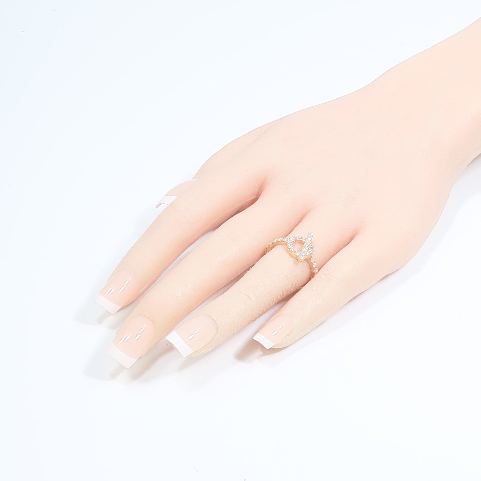 HERMES 18K玫瑰金Finesse Ring鑽石戒指