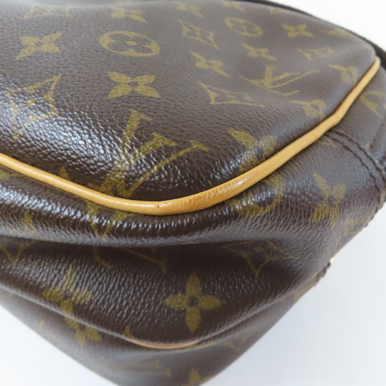 LOUIS VUITTON Monogram Reporter PM金扣肩背袋啡色