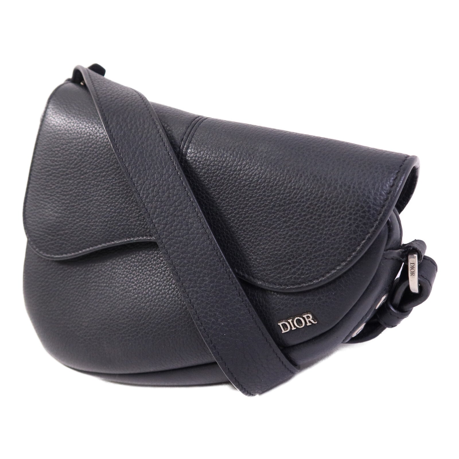 Dior 【激減優惠】牛皮皮革Mini Saddle銀扣肩背袋