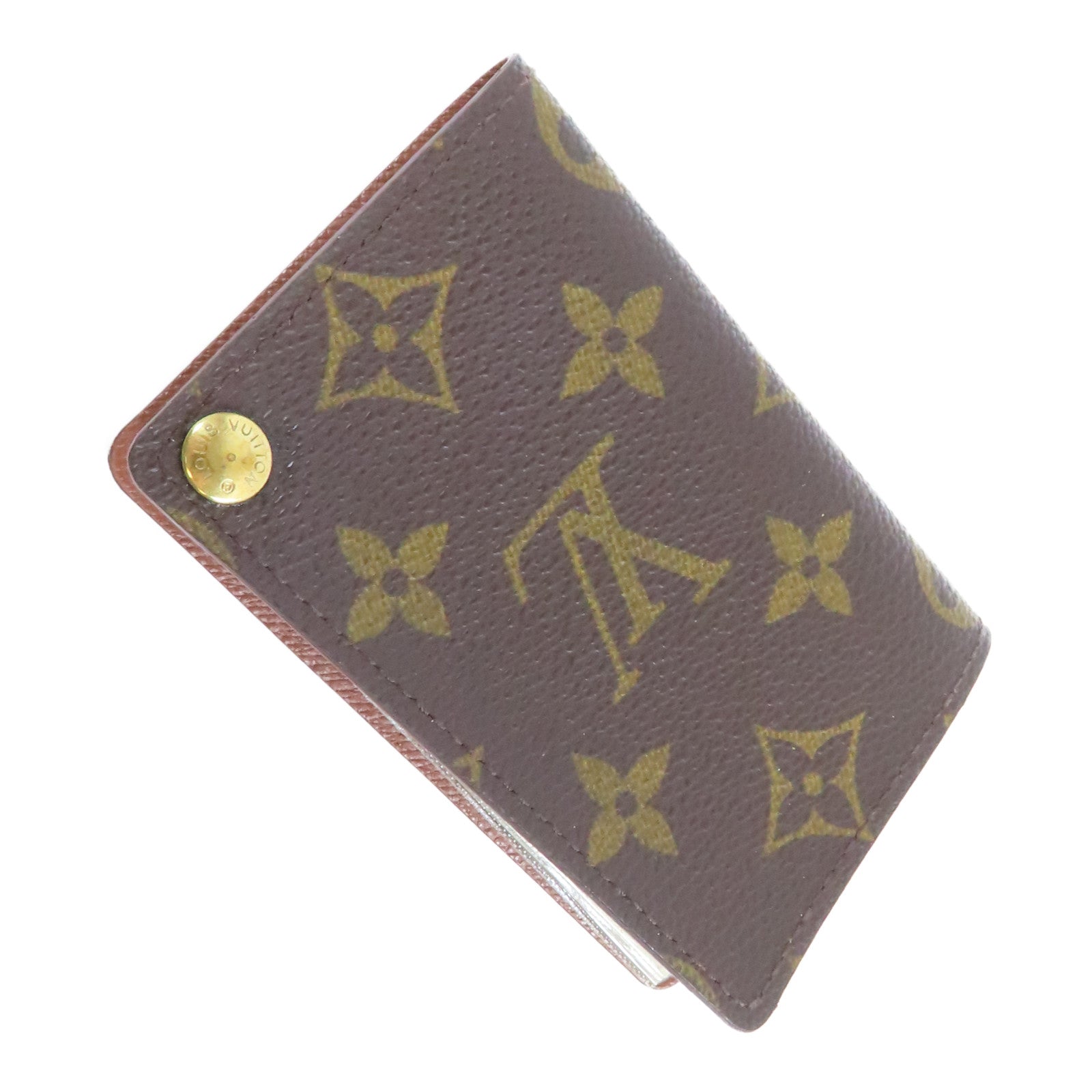 LOUIS VUITTON 【激減優惠】Monogram Porte Cartes Crdit Pression金扣卡片套啡色