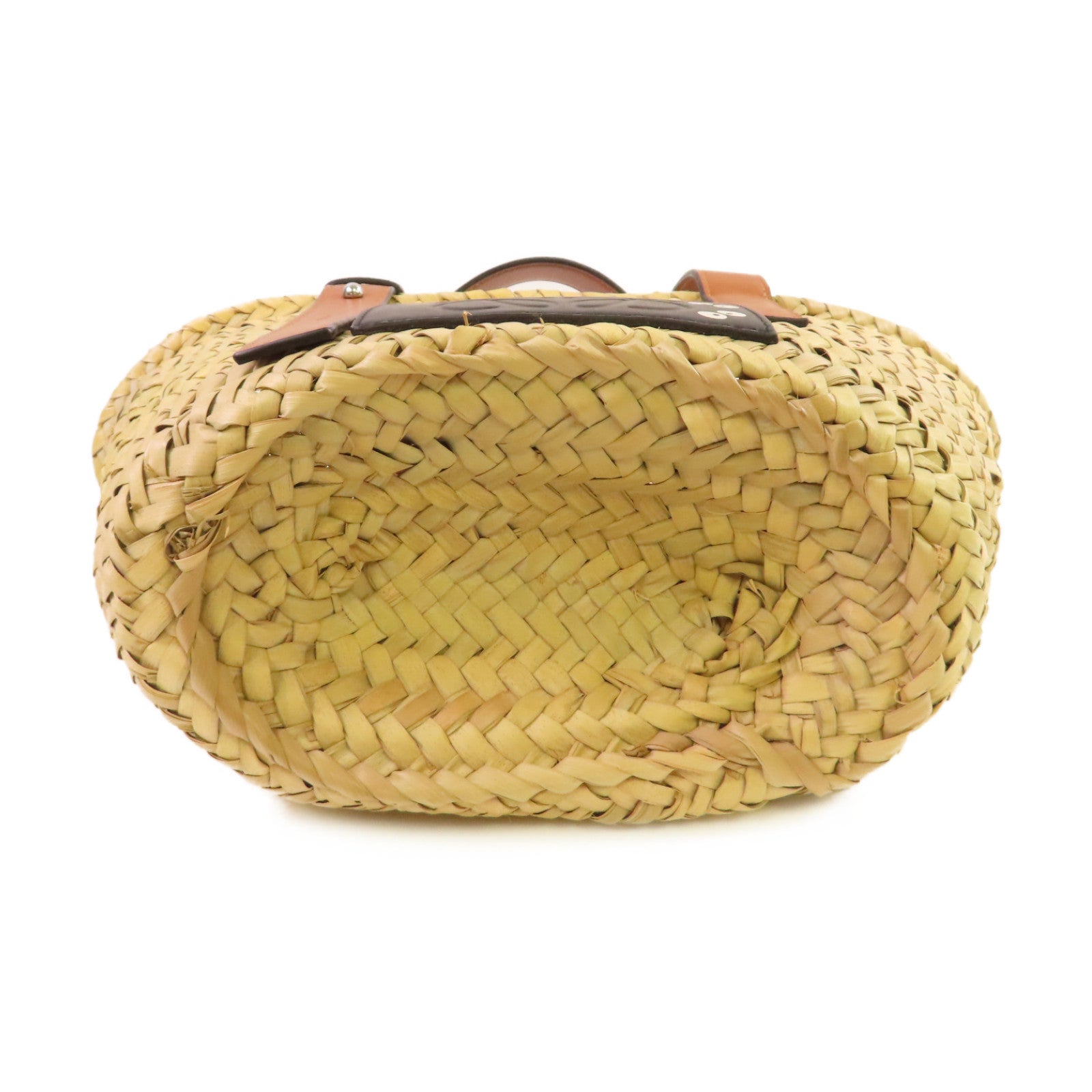 LOEWE 酒椰/牛皮皮革Studio Ghibli Dust Bunnies Small Basket Bag手挽袋杏色