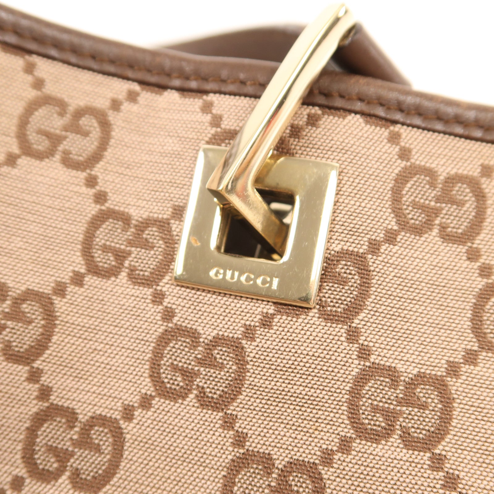 GUCCI 帆布Tote Bag金扣手挽袋