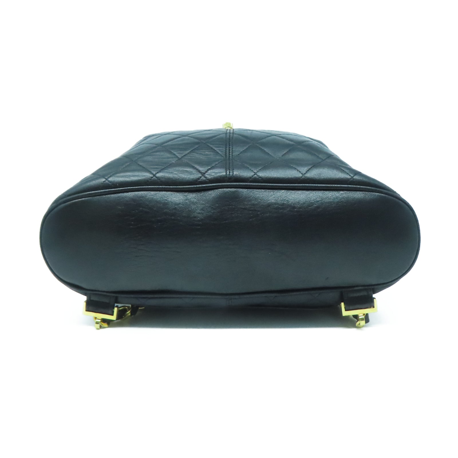 CHANEL 【激減優惠】羊皮皮革Rucksack金扣背包黑色
