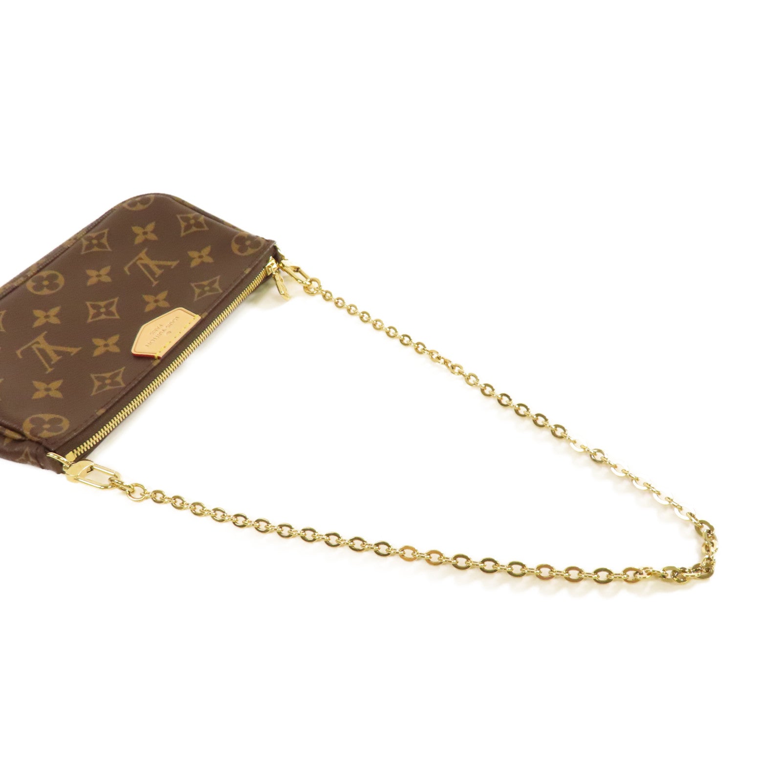 LOUIS VUITTON Monogram Multi Pochette Accessoires Shoulder Bag金扣肩背袋啡色/粉紅色